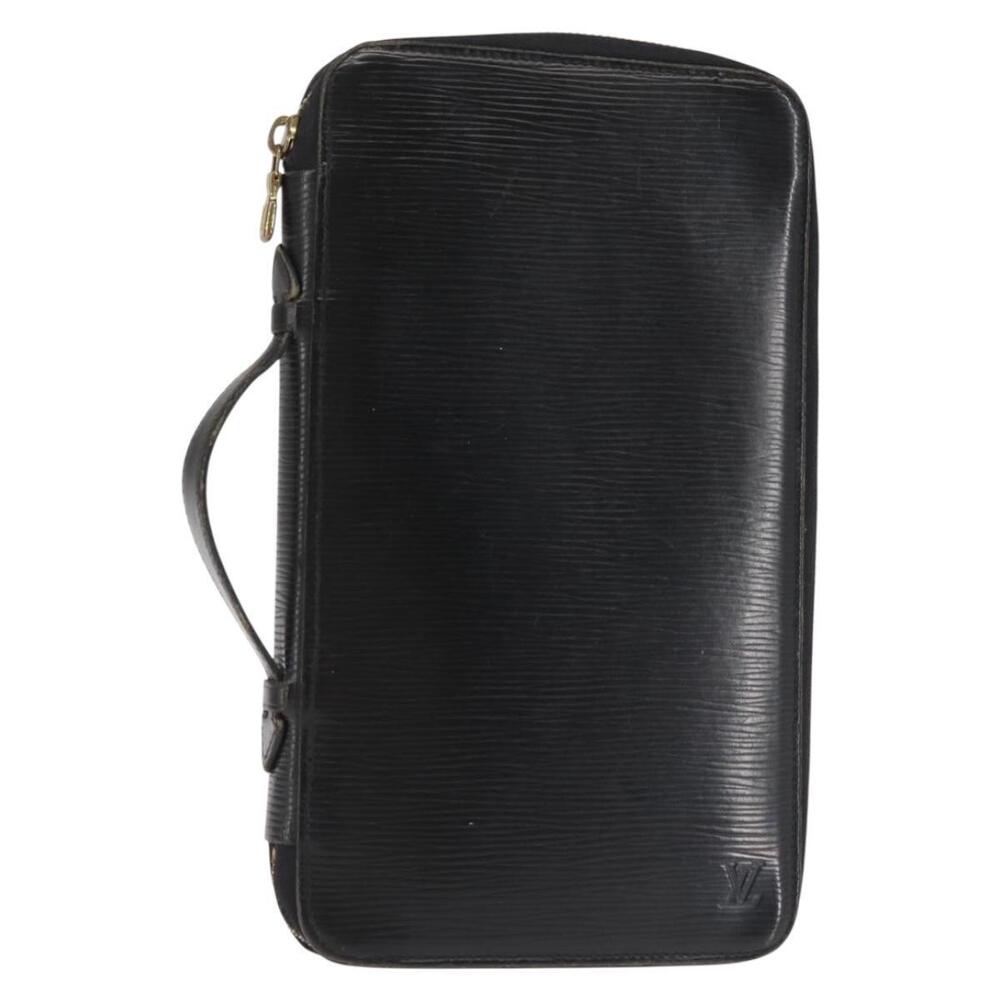 LOUIS VUITTON Epi Poche Escapade Travel Case Black LV Auth 143112